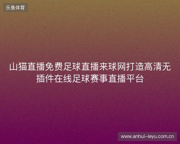 山猫直播免费足球直播来球网打造高清无插件在线足球赛事直播平台